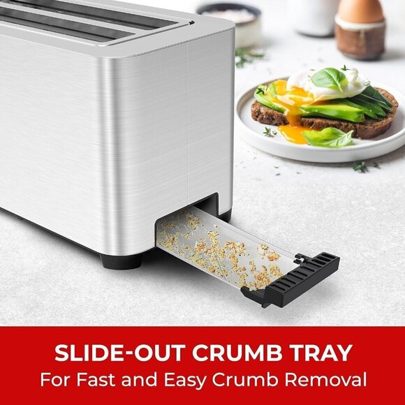 Mueller UltraToast Full Stainless Steel Toaster 4 Slice, Long Extra-Wide Slots - Picture 6 of 7